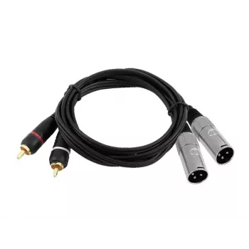 Audio kábel Omnitronic 3022522D 3 m 2 x XLR 2 x Cinch čierny