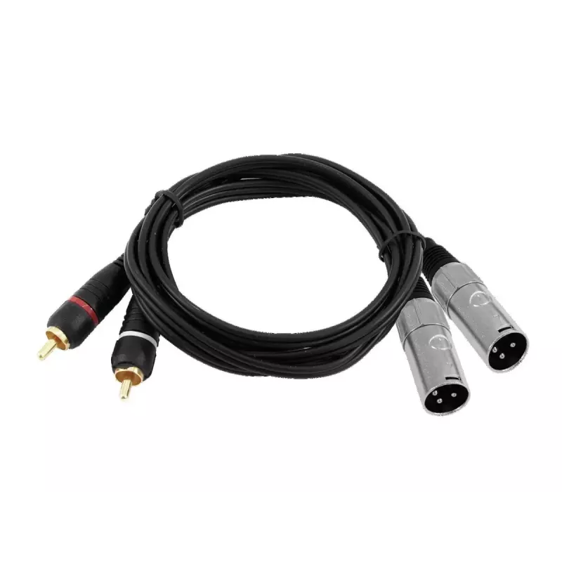 Audio kábel Omnitronic 3022522D 3 m 2 x XLR 2 x Cinch čierny