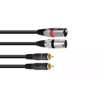 Audio kábel Omnitronic 3022522D 3 m 2 x XLR 2 x Cinch čierny