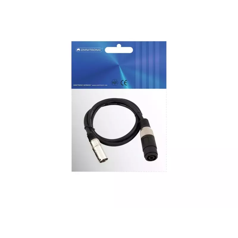 Audio kábel Omnitronic 30225590 Speakon XLR 1 m čierny