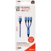USB kábel 2GO 797151 1,5 m USB-B USB-C/Micro-USB-B/Lightning čierny modrý