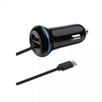 Mobilná nabíjačka 2GO 797170 univerzálna čierna zapaľovač auta 12/24V USB 1,4m