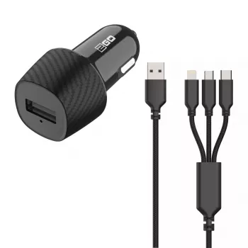 Mobilná nabíjačka 2GO 797258 univerzálna čierna zapaľovač auta 12/24V