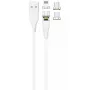 USB kábel 2GO 797317 1m USB B USB C/Micro-USB B/Lightning biely