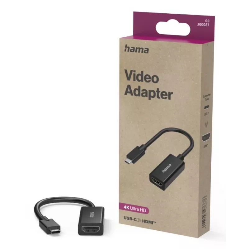 Video adaptér HAMA USB-C na HDMI Ultra-HD 4K (model 00300087) – pasívne pripojenie pre video/audio