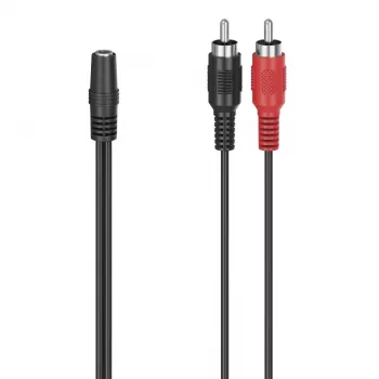 Audio kábel Hama 00305040 3,5 mm konektor samica na 2 x Cinch konektor samec čierna