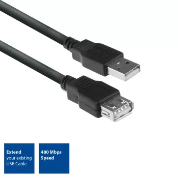 ACT USB 2.0 predlžovací kábel A konektor samec - A konektor samica 3 metre