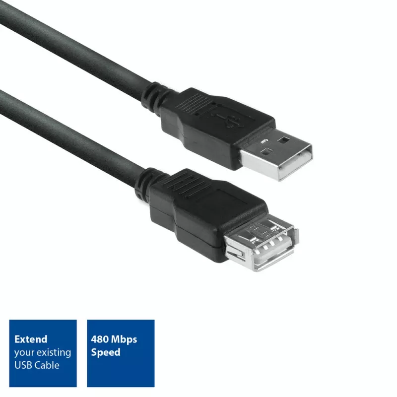 ACT USB 2.0 predlžovací kábel A konektor samec - A konektor samica 3 metre