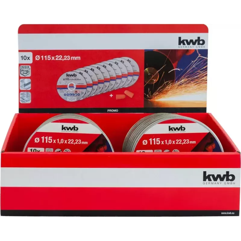Sada rezacích kotúčov kwb 712021 tenký rezací kotúč plochý stred 10 ks