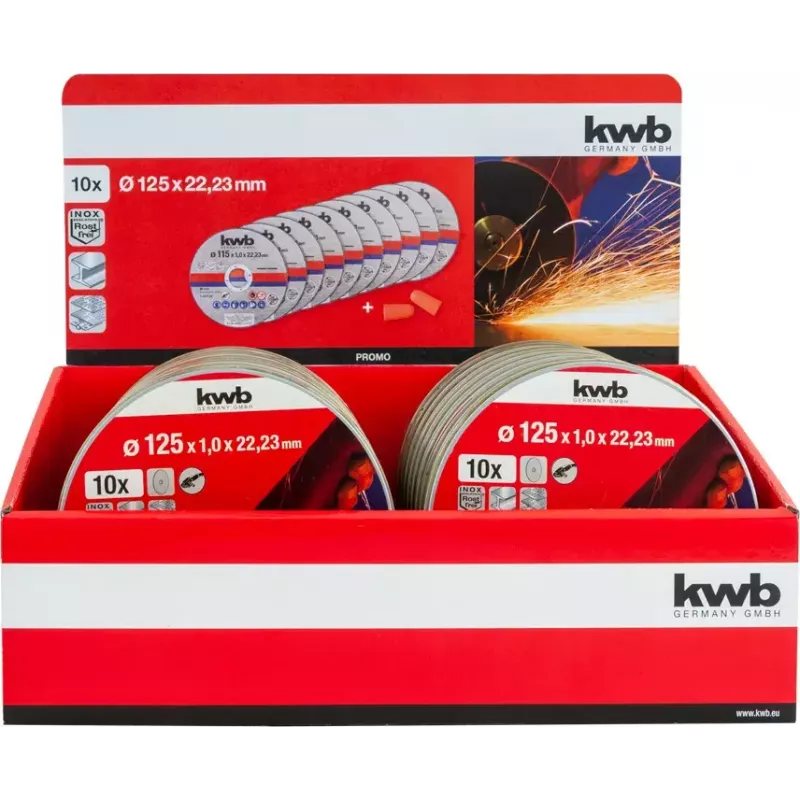 Rezací kotúč kwb tenký rezací kotúč sada 10 ks ploché lôžko na plech