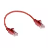 ACT červený 0,15 m LSZH U/UTP CAT6 slimline patch kábel do datacentra s RJ45 konektormi
