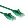ACT zelený 0,15 m LSZH U/UTP CAT6 slimline patch kábel do datacentra s RJ45 konektormi bez aretácie