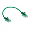 ACT zelený 0,15 m LSZH U/UTP CAT6 slimline patch kábel do datacentra s RJ45 konektormi bez aretácie