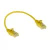 ACT žltý 0,15 m LSZH U/UTP CAT6 slimline patch kábel do datacentra bez aretácie s RJ45 konektormi