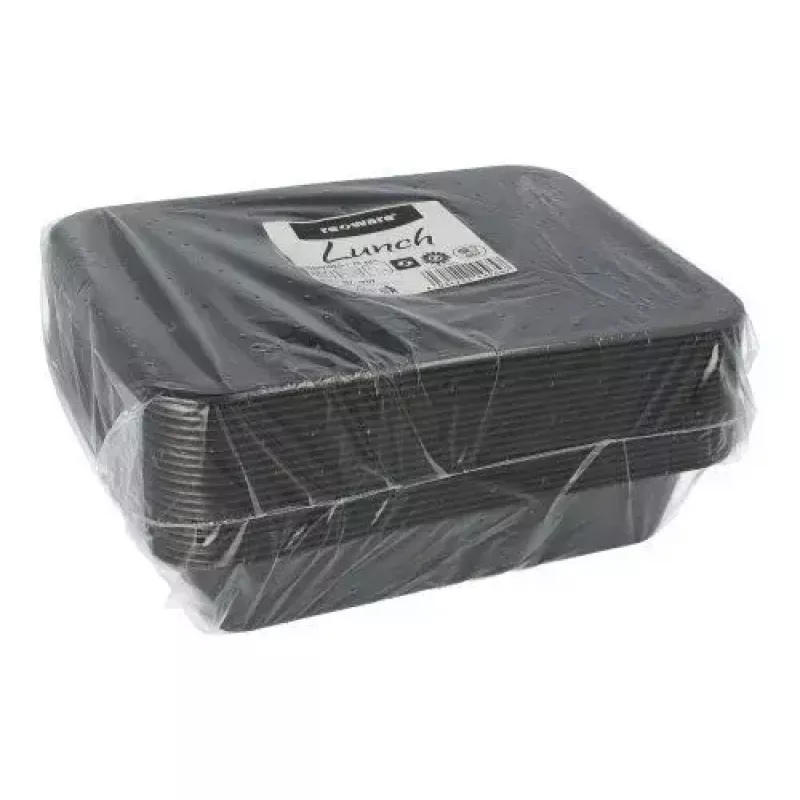 Jednorazová nádoba na potraviny Papstar 96552 polypropylén čierna 227x178x45mm
