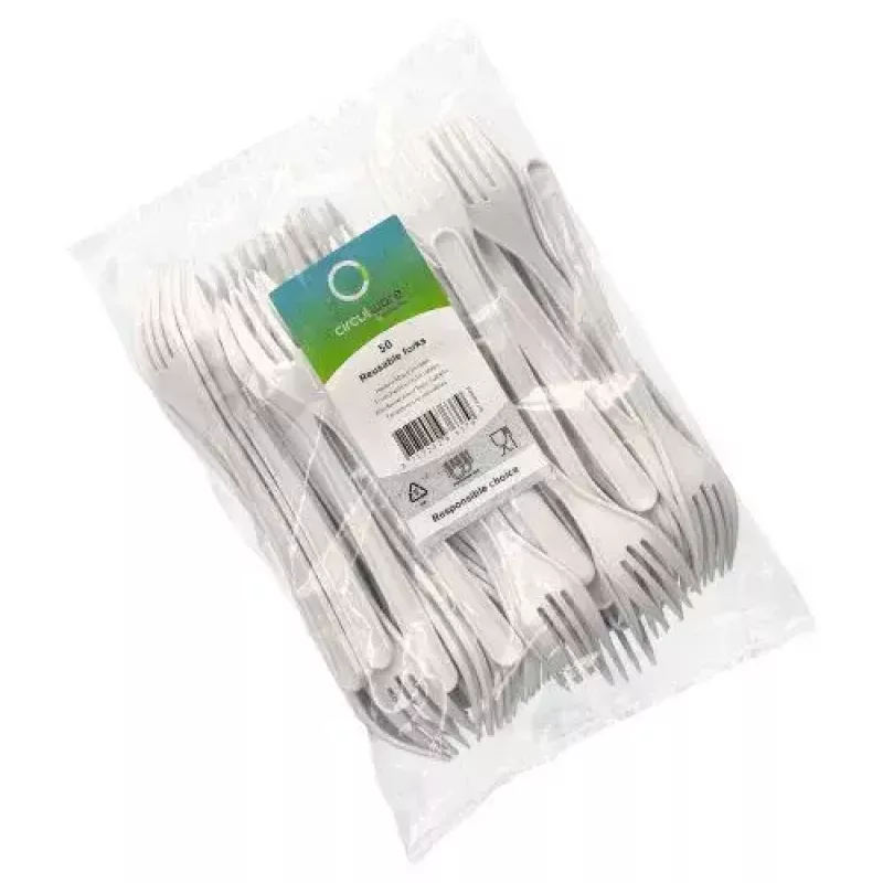 Jednorazová vidlička Papstar 96427 polypropylén 50 ks biela 185 mm