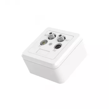 Hama 00205354 anténna zásuvka 2x SAT + TV + rádio biela