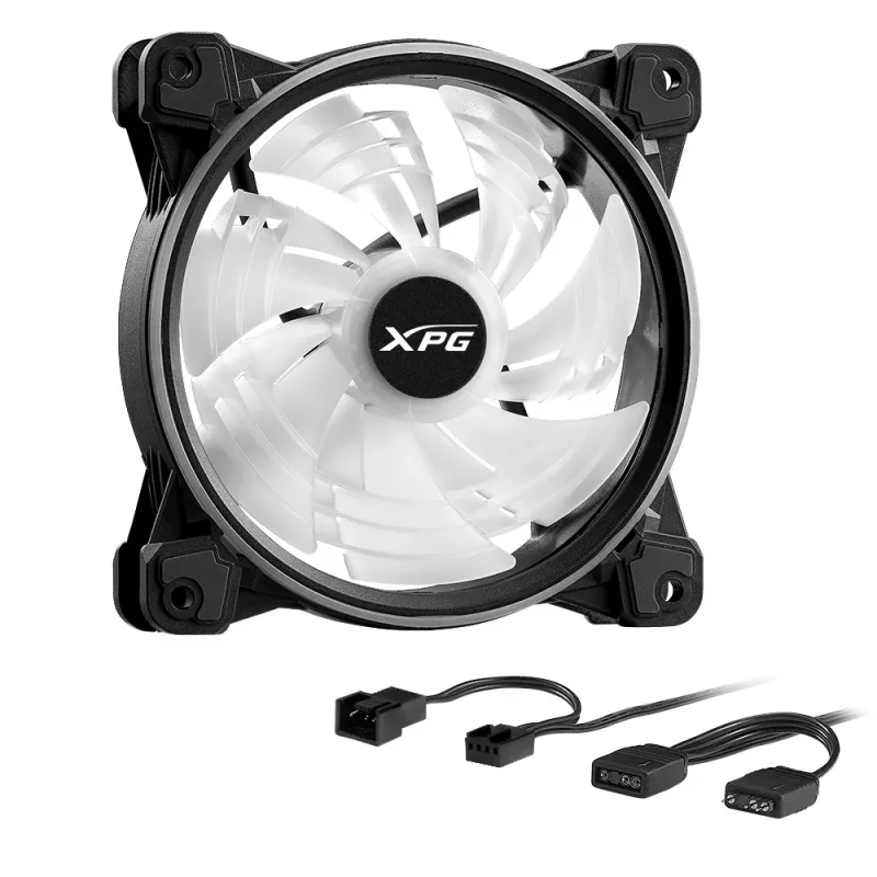 XPG HURRICANE 120 ARGB PWM čierny, ventilátor, 12 cm, 600 RPM, 2000 RPM, čierna