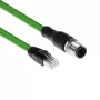 ACT Industrial 1,50 metra senzorový kábel M12D 4-pólový konektor samec zahnutý na RJ45 konektor samec, Superflex Xtreme TPE kábel, tienený