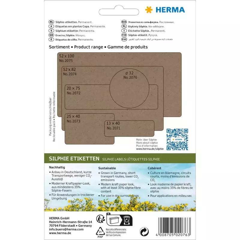 Samolepiace etikety HERMA 2076 okrúhle permanentné hnedá 3,2 cm 360 kusov