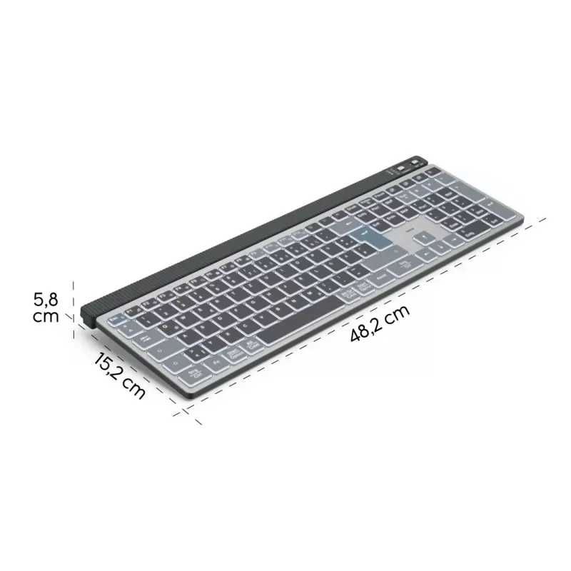 Klávesnica pre viac zariadení Hama WK-750, bezdrôtová, podsvietená, QWERTZ nemecká, čierna