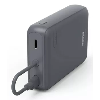 Hama „Travel“ power banka s káblom, 10 000 mAh, 2 výstupy: 2x USB-C, antracitová