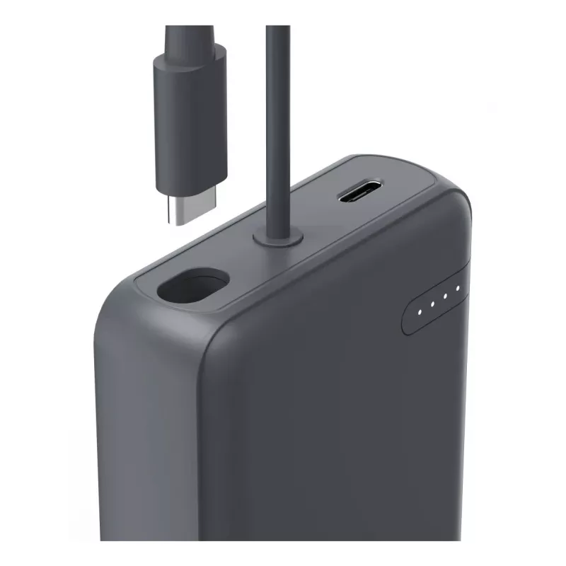 Hama „Travel“ power banka s káblom, 10 000 mAh, 2 výstupy: 2x USB-C, antracitová