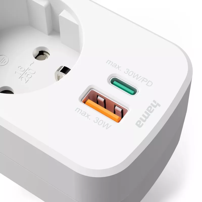 Hama 00223343 predlžovací kábel 1 AC výstup interiér biely
