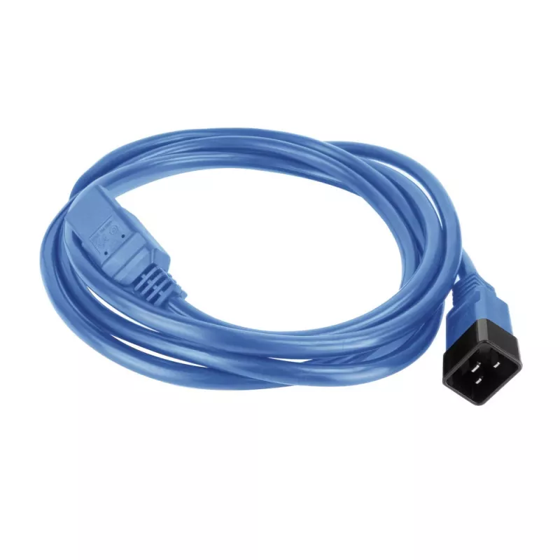 Napájací kábel ACT C20–C21 IEC60320 modrý 1 m, 250 V, 16 A