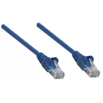 Intellinet sieťový patch kábel, Cat6, 3 m, modrý, CCA, U/UTP, PVC, RJ45, pozlátené kontakty, ochrana západky, ochranná manžeta proti zlomeniu, doživotná záruka