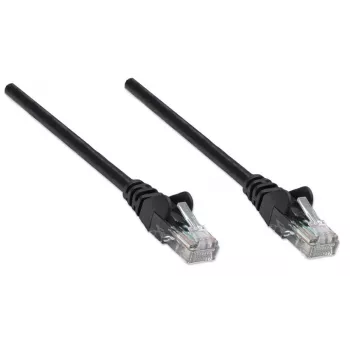 Intellinet sieťový patch kábel, Cat5e, 3m, čierny, CCA, U/UTP, PVC, RJ45, pozlátené kontakty, ochrana západky, pripevnená ochrana proti zlomeniu, doživotná záruka