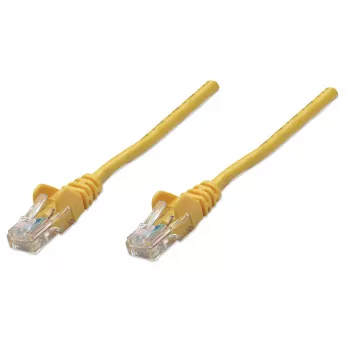Intellinet sieťový patch kábel, Cat5e, 2 m, žltá, CCA, U/UTP, PVC, RJ45, pozlátené kontakty, ochrana proti zlomeniu bez zaistenia, doživotná záruka
