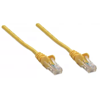 Intellinet sieťový patch kábel, Cat5e, 2 m, žltá, CCA, U/UTP, PVC, RJ45, pozlátené kontakty, ochrana proti zlomeniu bez zaistenia, doživotná záruka