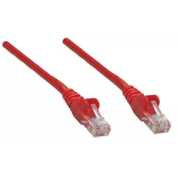Intellinet sieťový patch kábel, Cat5e, 2 m, červená, CCA, U/UTP, PVC, RJ45, pozlátené kontakty, bez zaistenia, s ochranným puzdrom proti zlomeniu, doživotná záruka