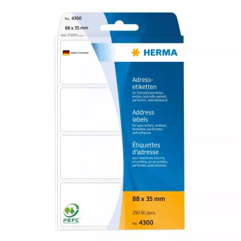 Adresné etikety HERMA nekonečné leporelo 88x35 mm biela papier matný 250 ks