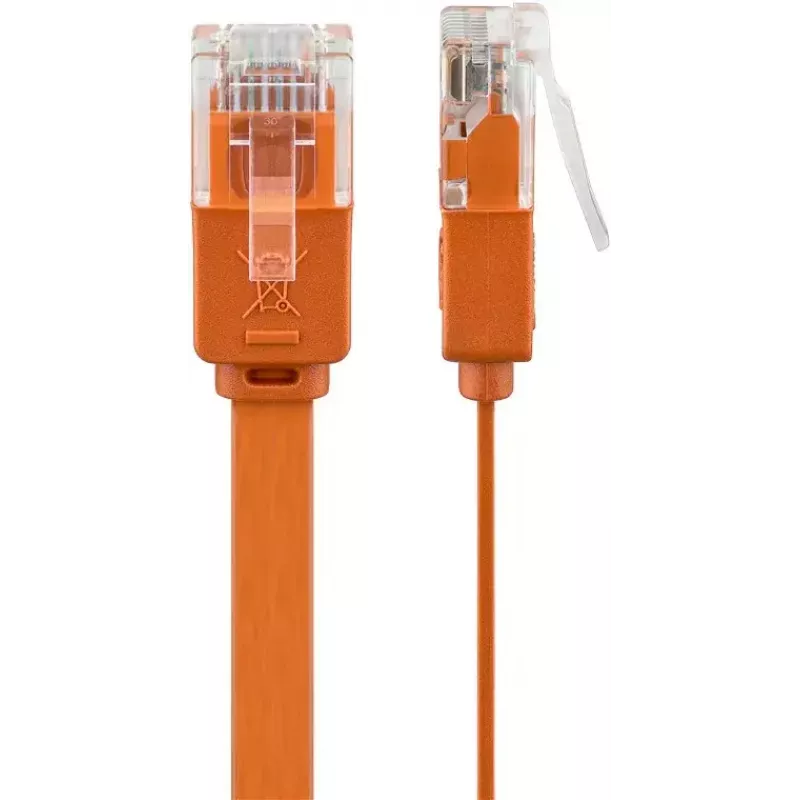 Plochý patch kábel Goobay CAT 6 U/UTP oranžový 1,5 m