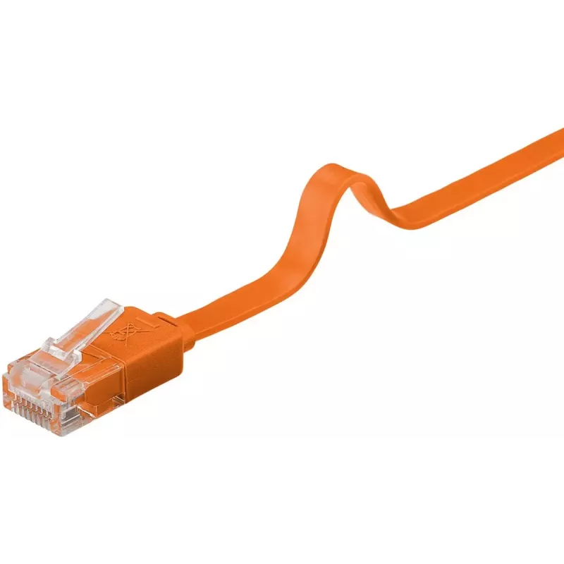 Plochý patch kábel Goobay CAT 6 U/UTP oranžový 1,5 m