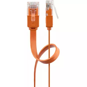 Plochý patch kábel Goobay CAT 6 U/UTP oranžový 1,5 m