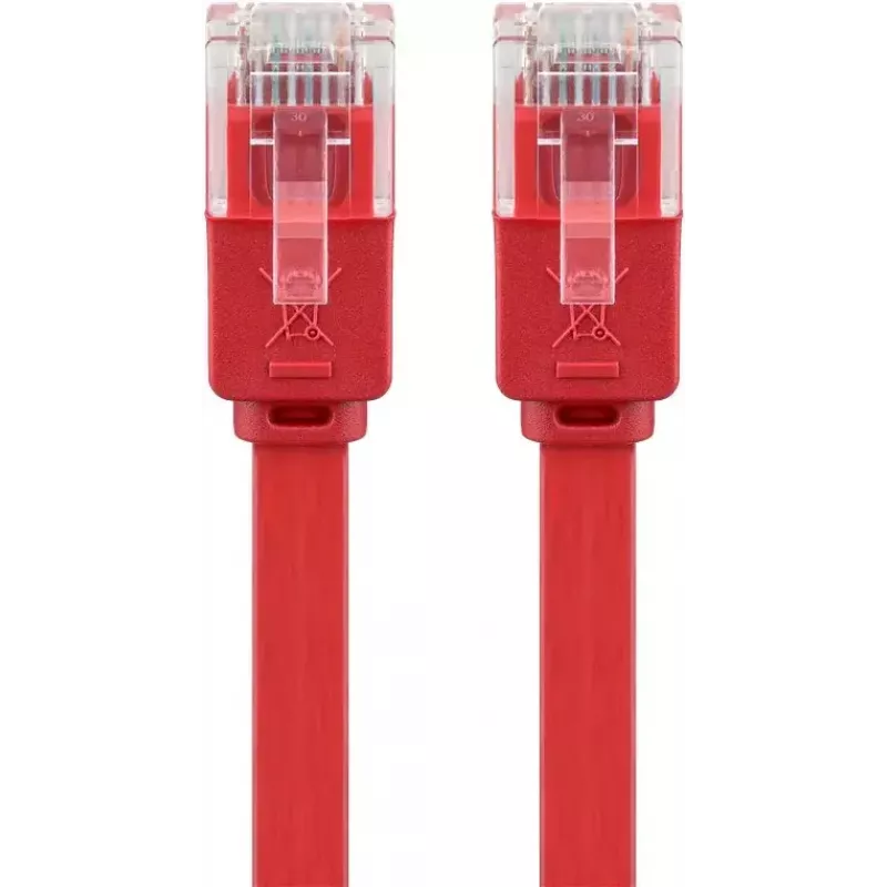 Goobay CAT 6 plochý patch kábel U/UTP červený 2 m