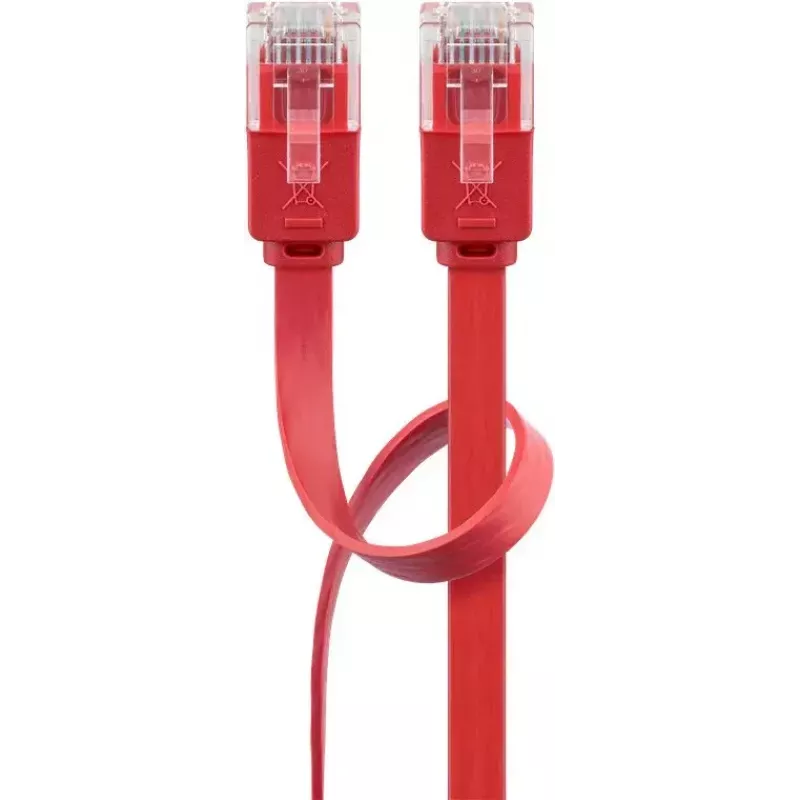 Goobay CAT 6 plochý patch kábel U/UTP červený 2 m