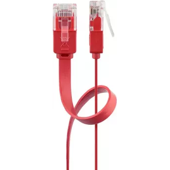Goobay CAT 6 plochý patch kábel U/UTP červený 2 m