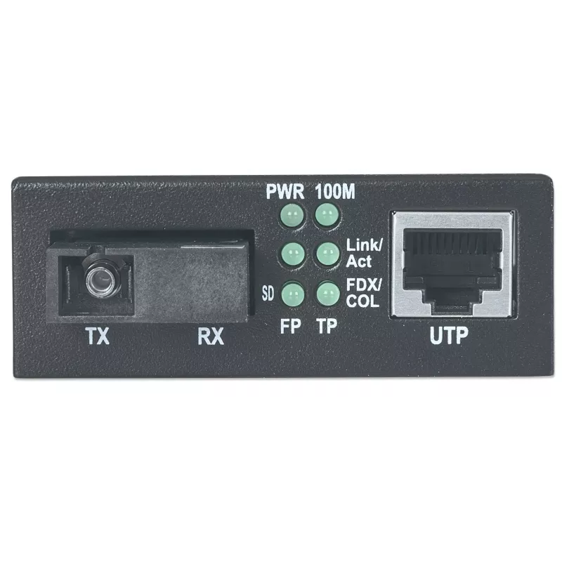 Intellinet 510547 obojsmerný konvertor médií Fast Ethernet WDM, 10/100Base-TX na 100Base-FX (SC) jednovidový, 20 km (12,4 mi), Rx1550/Tx1310 nm