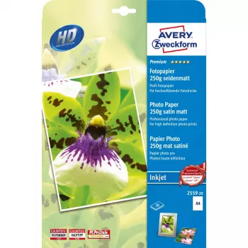 Atramentový papier Avery Premium A4 250g biely saténovo-matný