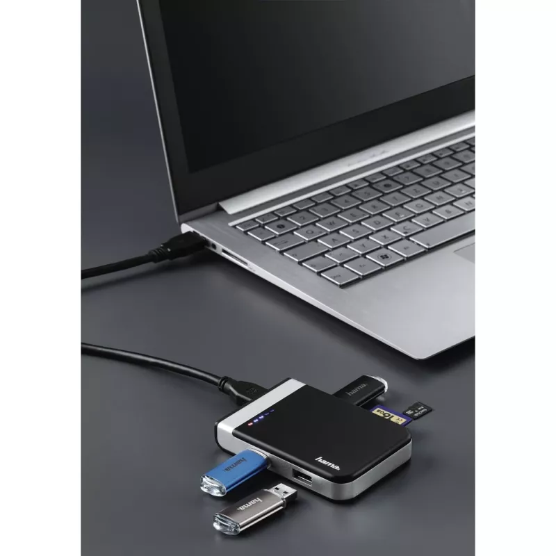Hama 00054546 čítačka kariet USB 3.2 Gen 1 (3.1 Gen 1) Type-A/Type-C čierna, strieborná