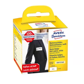 Avery AS0722560 samolepiaca etiketa zaoblený obdĺžnik odnímateľná biela 200 kusov