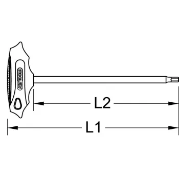 KS Tools ERGOTORQUEplus kľúč RIBE s T-rukoväťou, 6 mm, extra dlhý (158.5123)