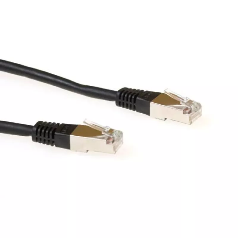 ACT čierny 15 metrov LSZH SFTP CAT6 patch kábel s RJ45 konektormi