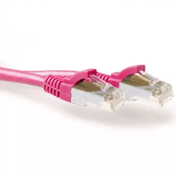 ACT FB2451 prepojovací kábel Cat6a S/FTP, 1,5 m, ružový