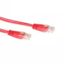 ACT červený 0,25 metra U/UTP CAT6 patch kábel s RJ45 konektormi
