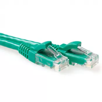 ACT zelený 0,25 metra U/UTP CAT6 patch kábel chránený proti zaisteniu s RJ45 konektormi